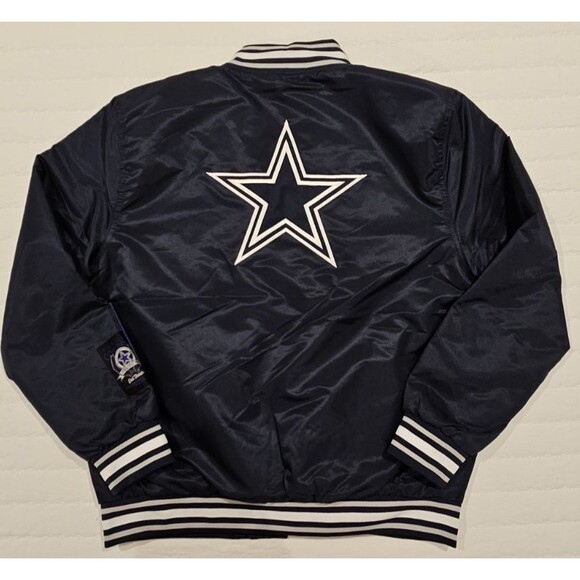 Dallas Cowboys Ultra Game Full Snap Satin Jacket Men’s Size Large MSRP $130 - Picture 2 of 7